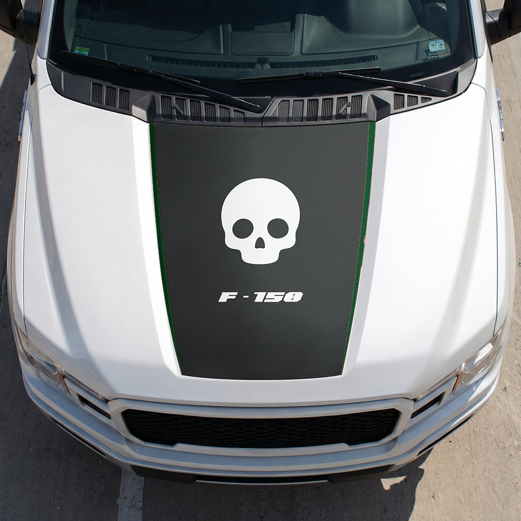 Hood Panel Decal/Sticker - Skull Graphic Decal Graphic Kit - For Ford F-150 2015-2020 - Premium Vinyl