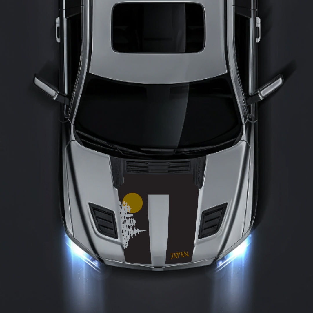Performance Hood Panel Decal/Sticker - Japan Skyline - Cut Graphic Kit - For Dodge RAM 1500 2019-2025 - Premium Vinyl