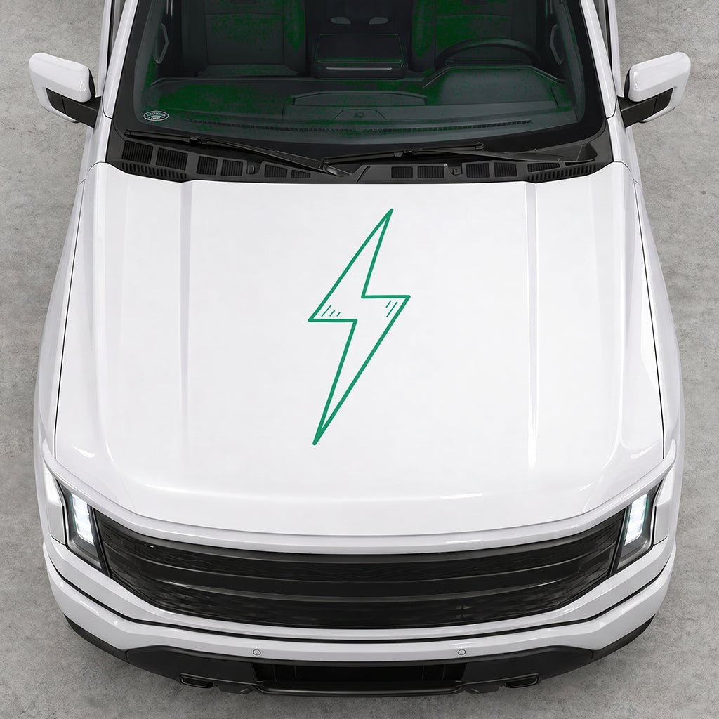 Hood Panel Decal/Sticker - Cut Electric Graphic Decal Graphic Kit - For FORD F-150 2015-2020 - Premium Vinyl