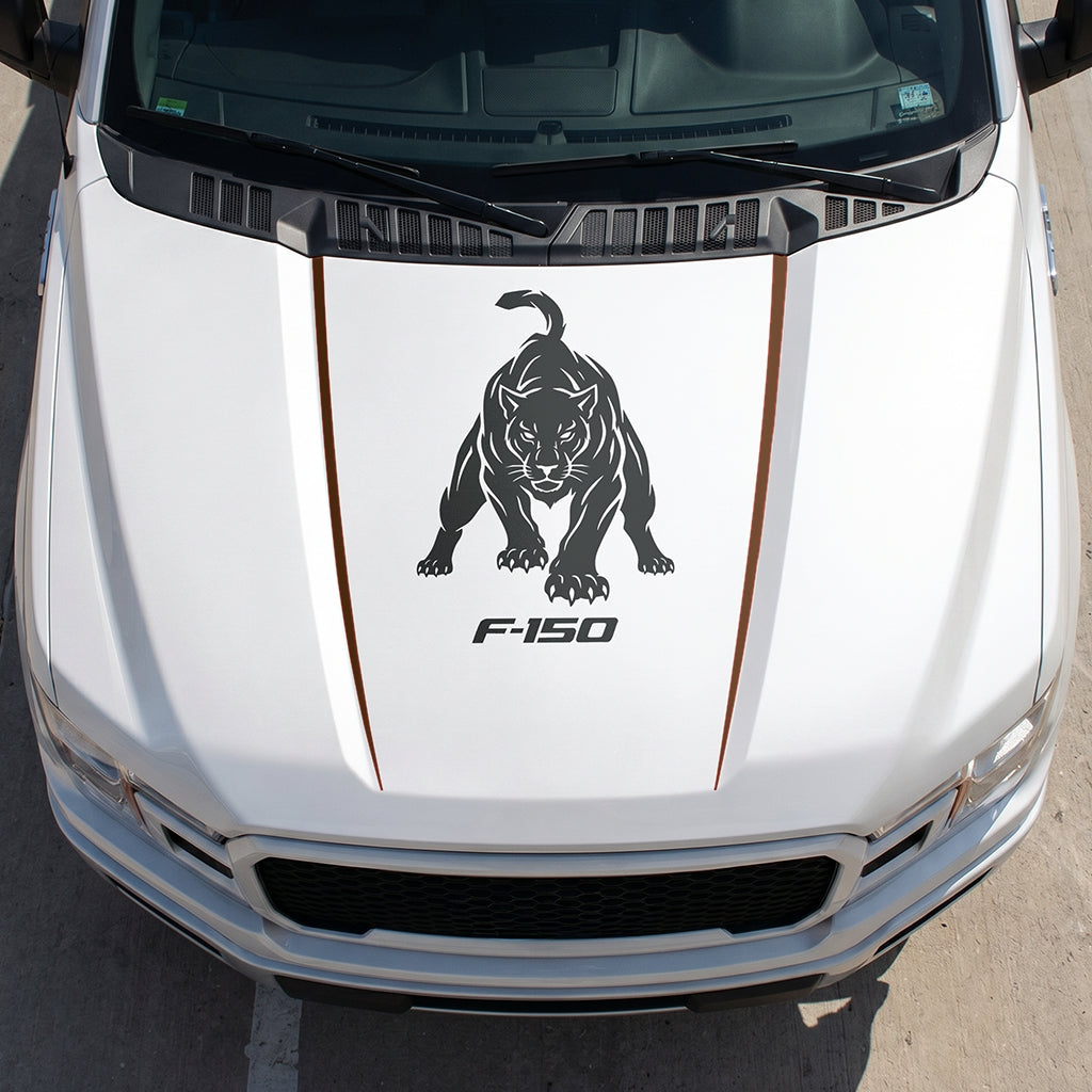 Hood Panel Decal/Sticker - Tiger Graphic Decal Graphic Kit - For Ford F-150 2015-2020 - Premium Vinyl