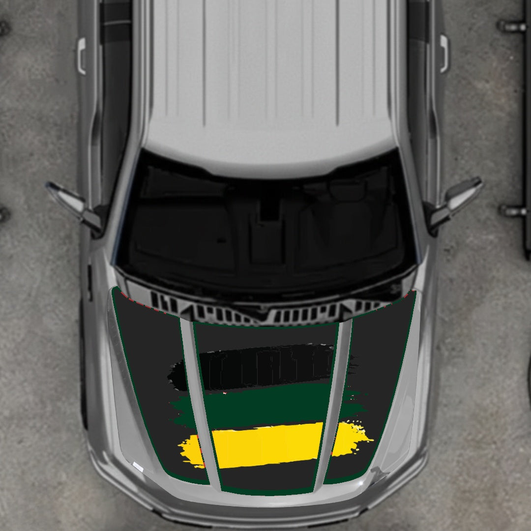 Hood Panel Decal/Sticker - Germany Flag - Border Graphic Kit - For Ford F-150 2020-2026 - Premium Vinyl