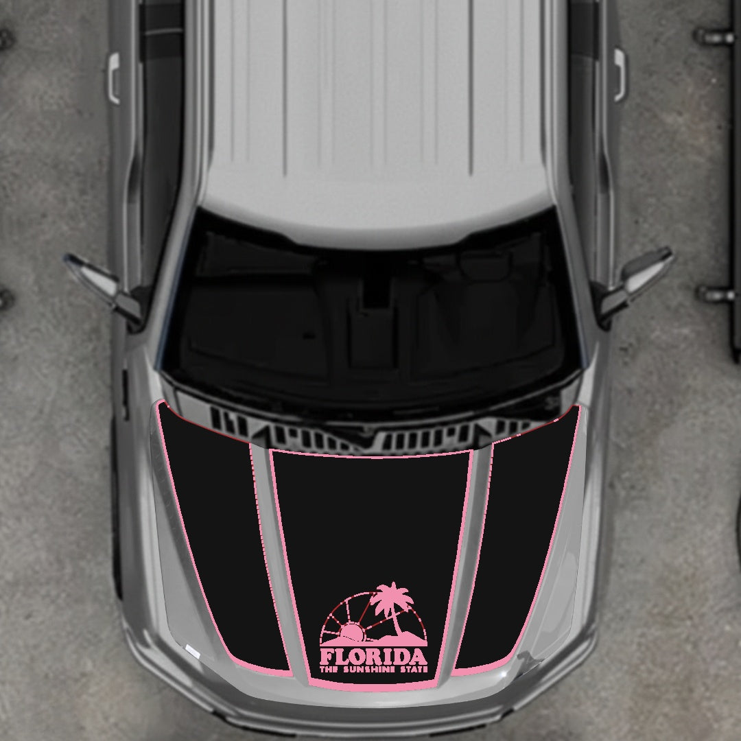 Hood Panel Decal/Sticker - Flordia - Border Graphic Kit - For Ford F-150 2020-2026 - Premium Vinyl
