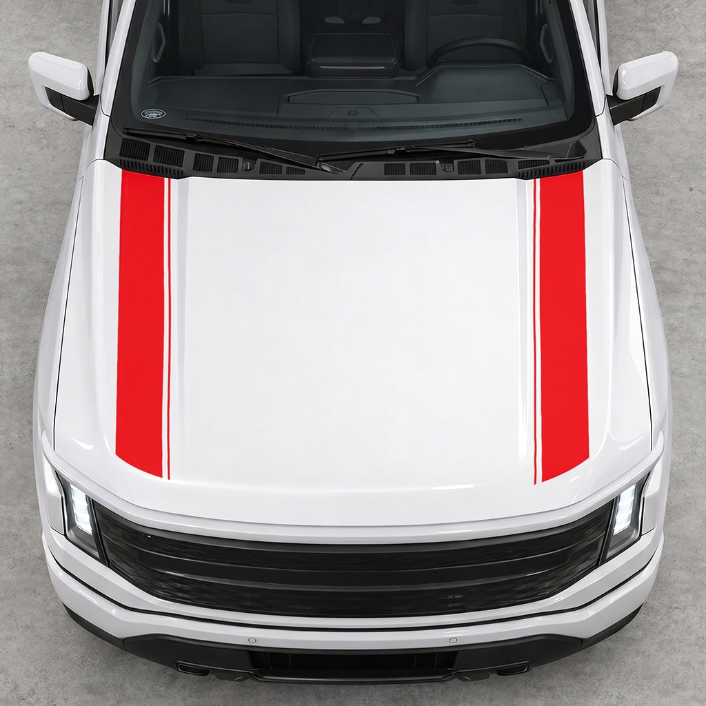 Hood Panel Decal/Sticker - Double Side Solid Graphic Decal Graphic Kit - For Ford F-150 2015-2020 - Premium Vinyl