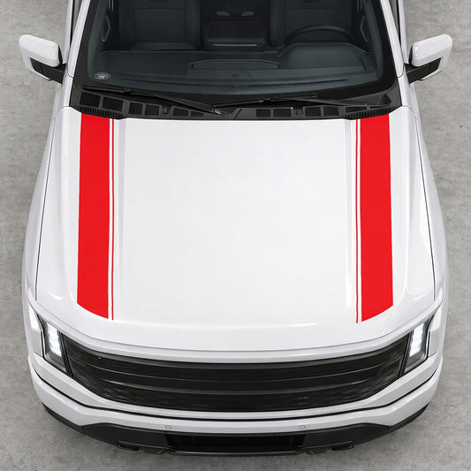 Hood Panel Decal/Sticker - Double Side Solid Graphic Decal Graphic Kit - For Ford F-150 2015-2020 - Premium Vinyl