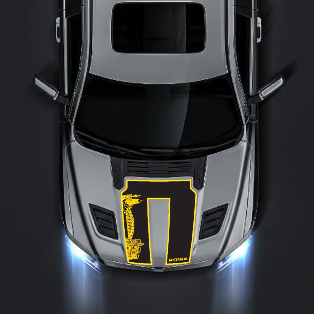 Hood Panel Decal/Sticker - Australia Skyline - Border Graphic Kit - For Dodge RAM 1500 2019-2025 - Premium Vinyl
