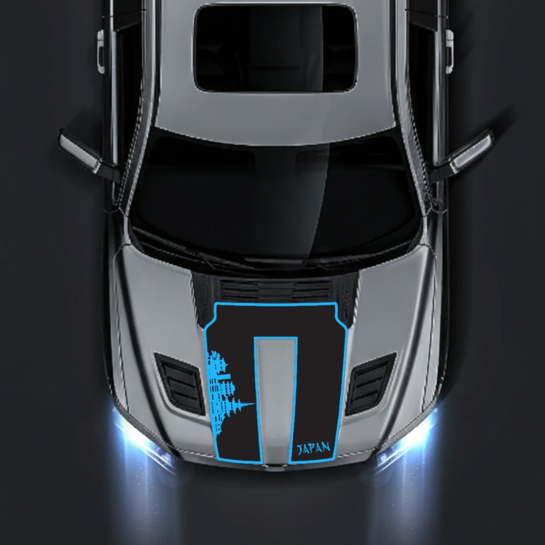 Hood Panel Decal/Sticker - Japan Skyline - Border Graphic Kit - For Dodge RAM 1500 2019-2025 - Premium Vinyl