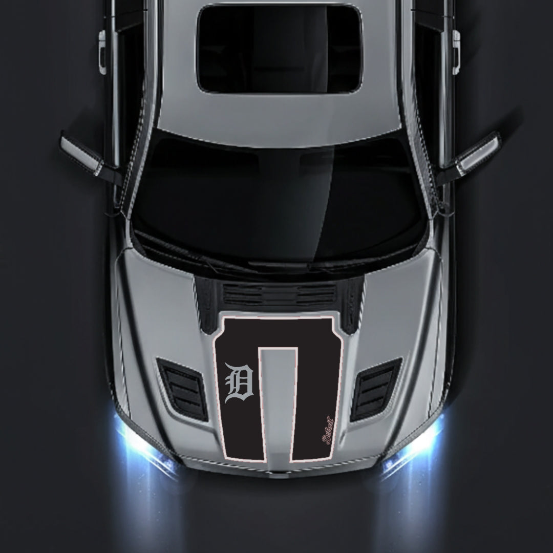 Hood Panel Decal/Sticker - Detroit Street - Cut - Border Graphic Kit - For Dodge RAM 1500 2019-2025 - Premium Vinyl