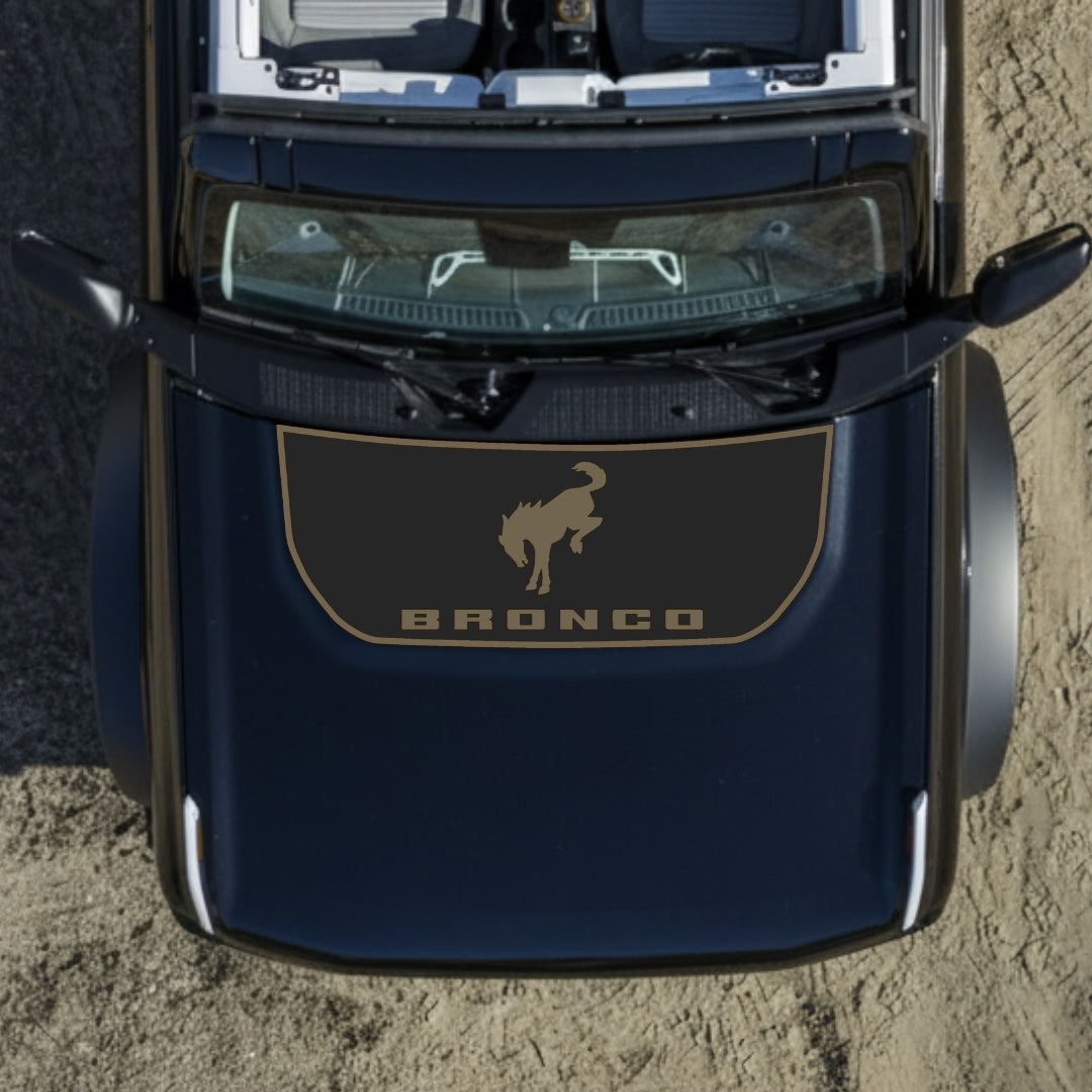 Hood Panel Decal/Sticker - Wild Horse Style Graphic Kit - For Ford Bronco - Premium Vinyl