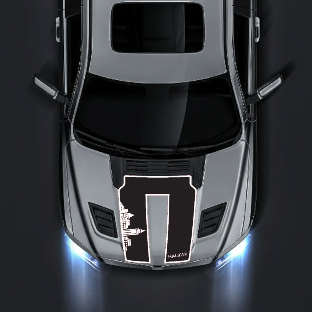Hood Panel Decal/Sticker - Halifax Skyline - Border Graphic Kit - For Dodge RAM 1500 2019-2025 - Premium Vinyl