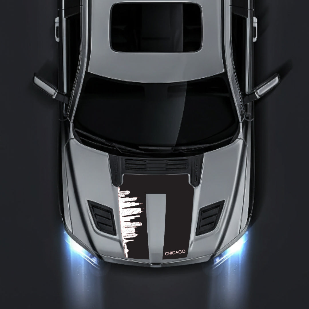 Hood Panel Decal/Sticker - Chicago Skyline Graphic Kit - For Dodge RAM 1500 2019-2025 - Premium Vinyl