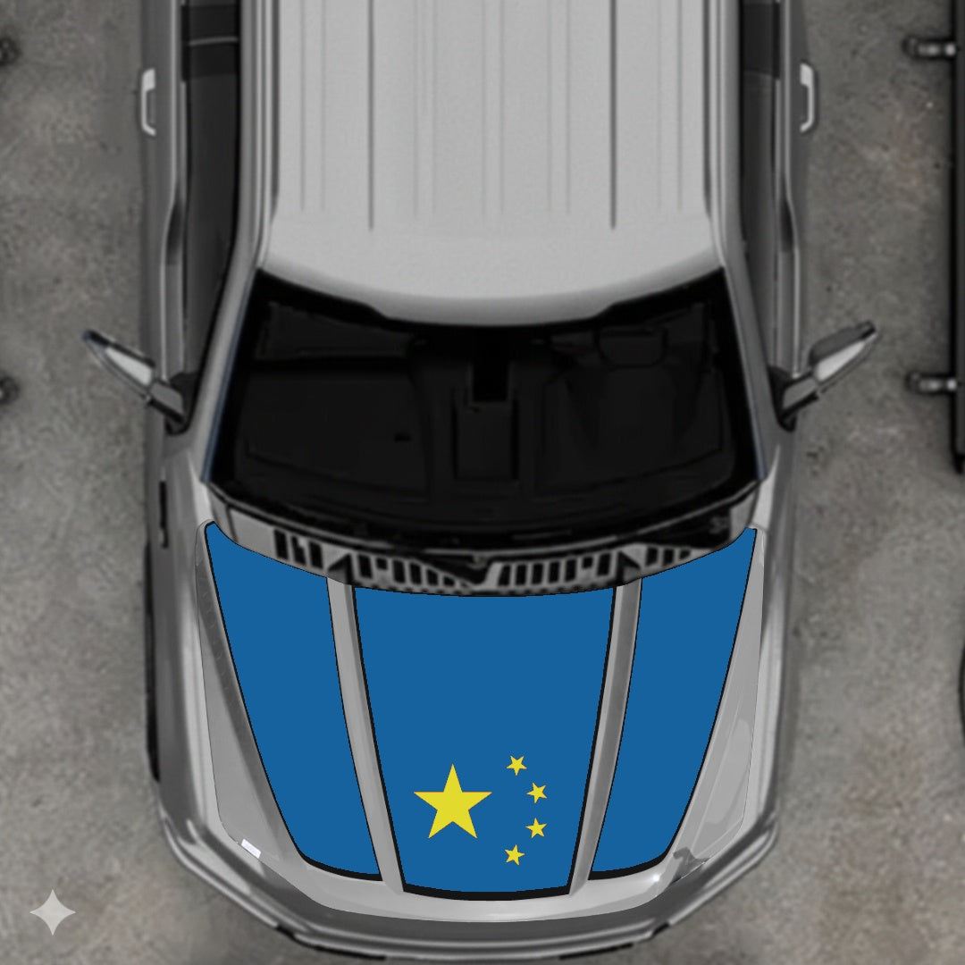 Hood Panel Decal/Sticker - China Flag - Border Graphic Kit - For Ford F-150 2020-2026 - Premium Vinyl