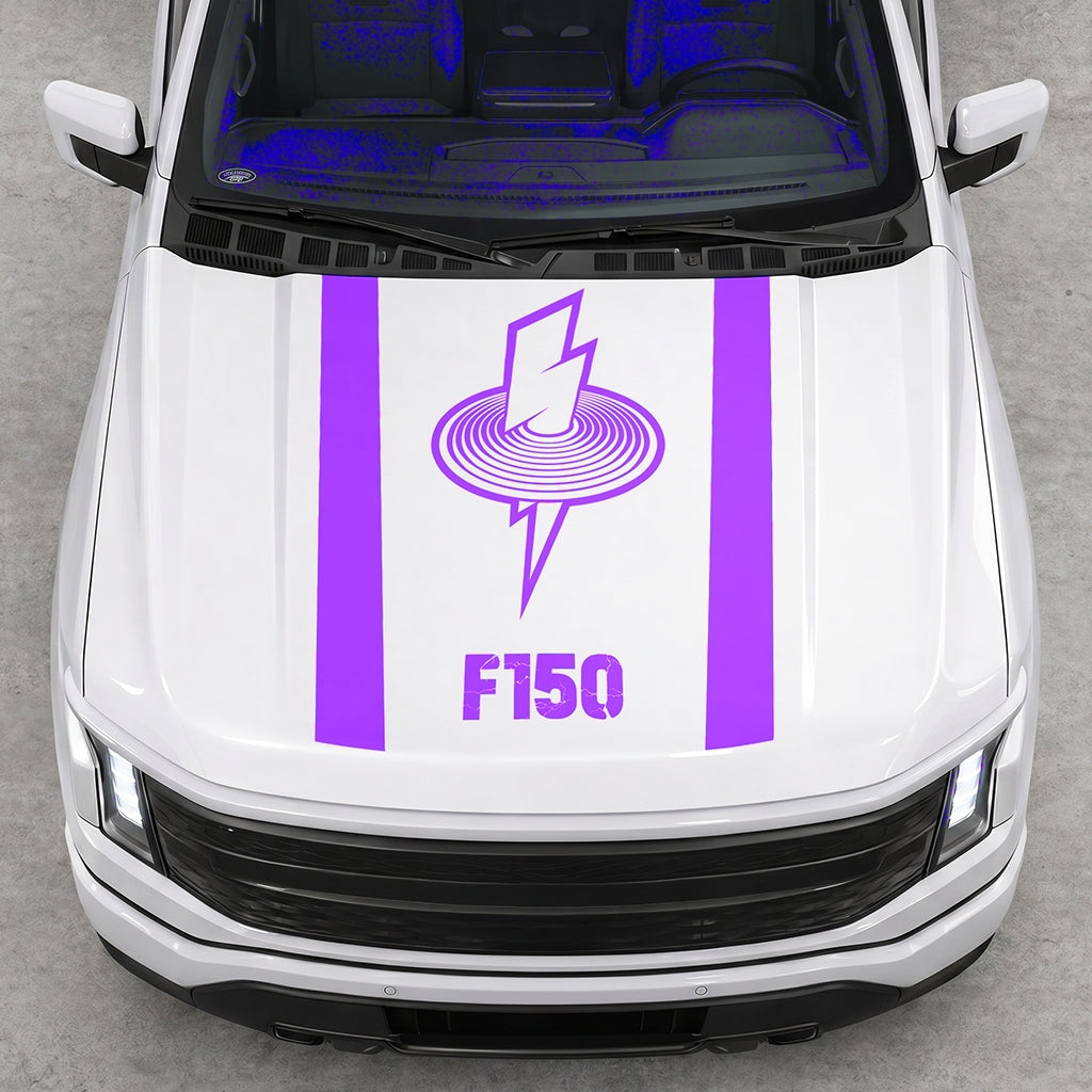 Hood Panel Decal/Sticker - Cut Magnetic Field Graphic Decal Graphic Kit - For FORD F-150 2015-2020 - Premium Vinyl