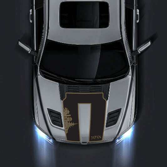 Performance Hood Panel Decal/Sticker - Japan Skyline - Border Graphic Kit - For Dodge RAM 1500 2019-2025 - Premium Vinyl