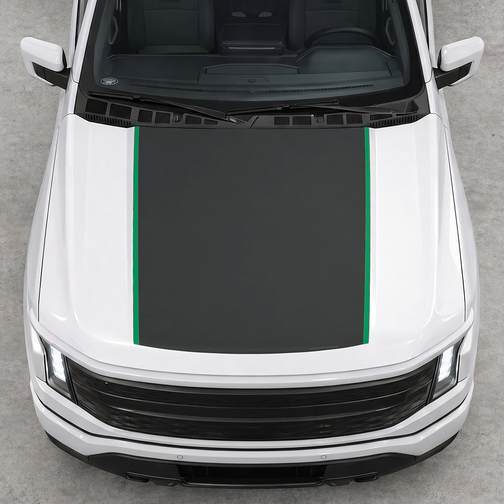 Hood Panel Decal/Sticker - Solid with Border Graphic Decal Graphic Kit - For Ford F-150 2015-2020 - Premium Vinyl