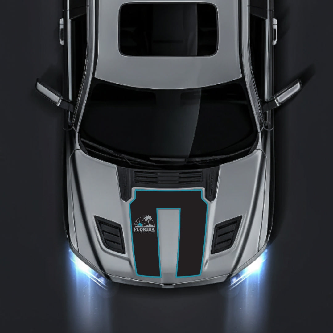 Hood Panel Decal/Sticker - Florida - Cut - Border Graphic Kit - For Dodge RAM 1500 2019-2025 - Premium Vinyl