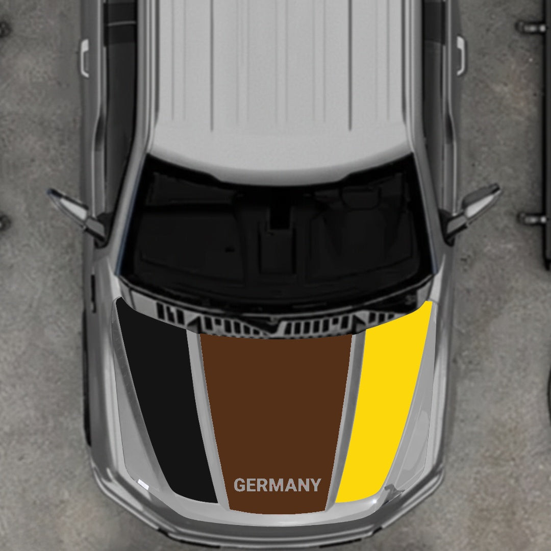 Hood Panel Decal/Sticker - Germany Flag Parts Graphic Kit - For Ford F-150 2020-2026 - Premium Vinyl