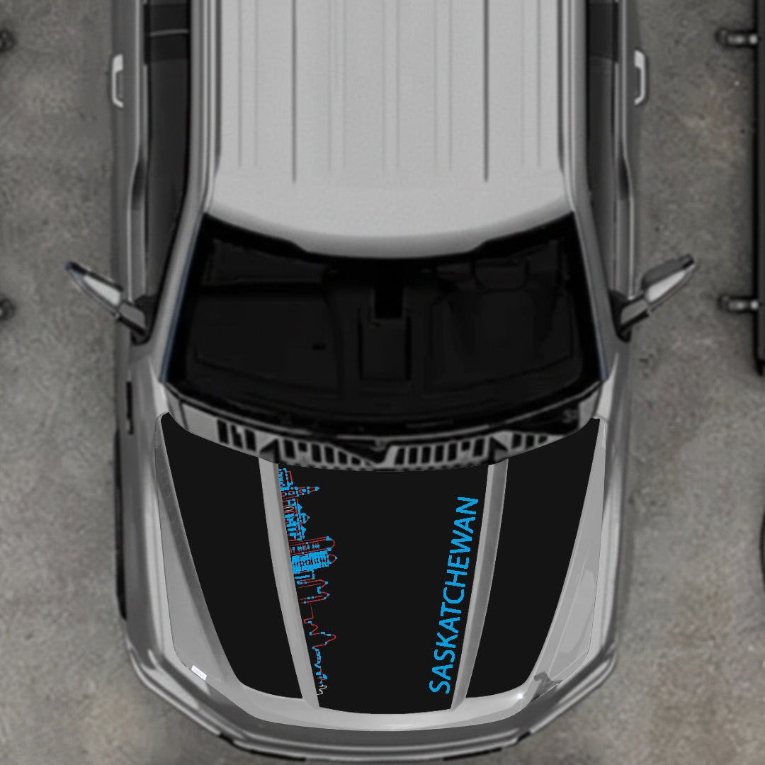 Hood Panel Decal/Sticker - Saskatchewan Skyline Graphic Kit - For Ford F-150 2020-2026 - Premium Vinyl