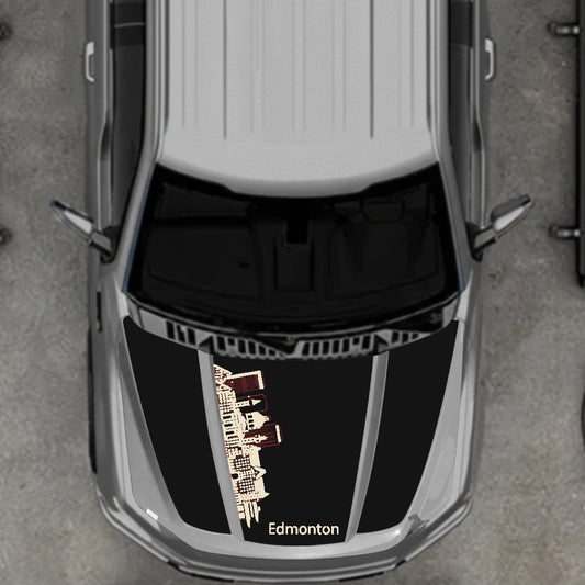 Hood Panel Decal/Sticker - Edmonton Skyline Graphic Kit - For Ford F-150 2020-2026 - Premium Vinyl