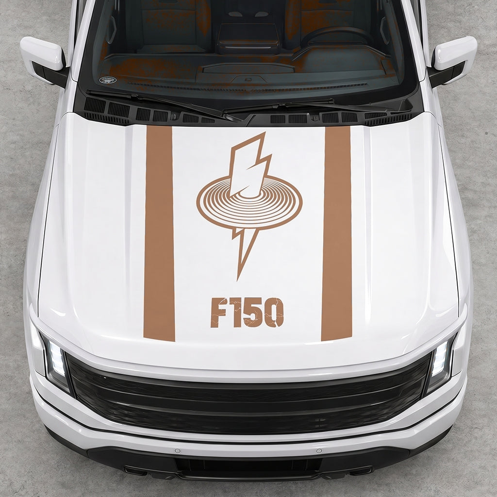 Hood Panel Decal/Sticker - Cut Magnetic Field Graphic Decal Graphic Kit - For FORD F-150 2015-2020 - Premium Vinyl