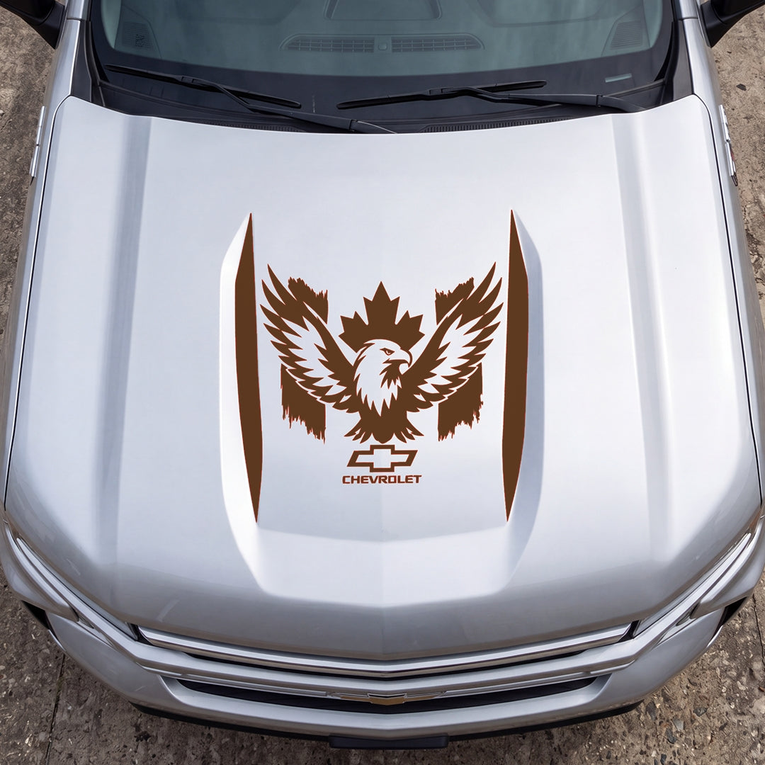 Hood Panel Decal/Sticker - Canadaian Phoenix Graphic Decal Graphic Kit - For Chevrolet Silverado 2019-2024 - Premium Vinyl