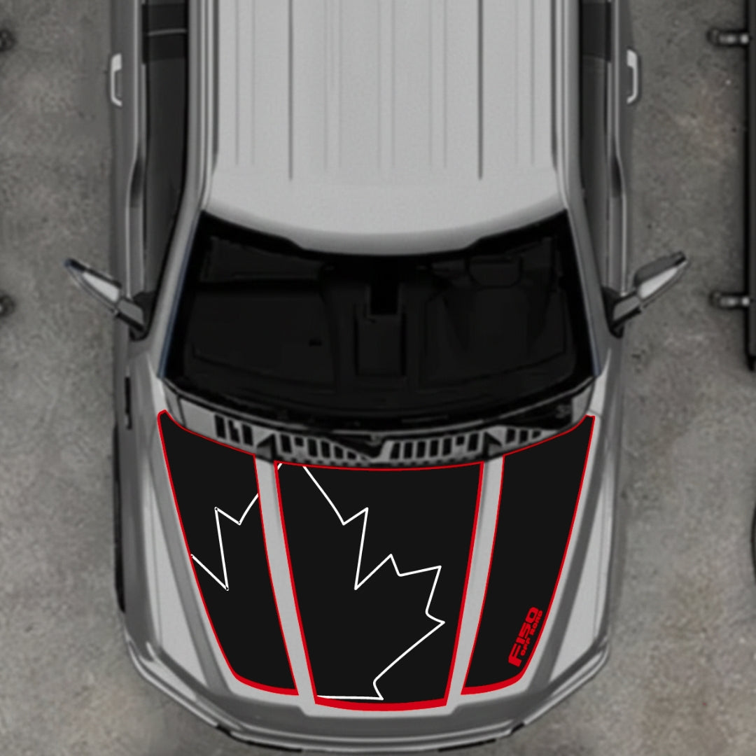 Hood Panel Decal/Sticker - Canada Style 23 Graphic Kit - For Ford F-150 2020-2026 - Premium Vinyl