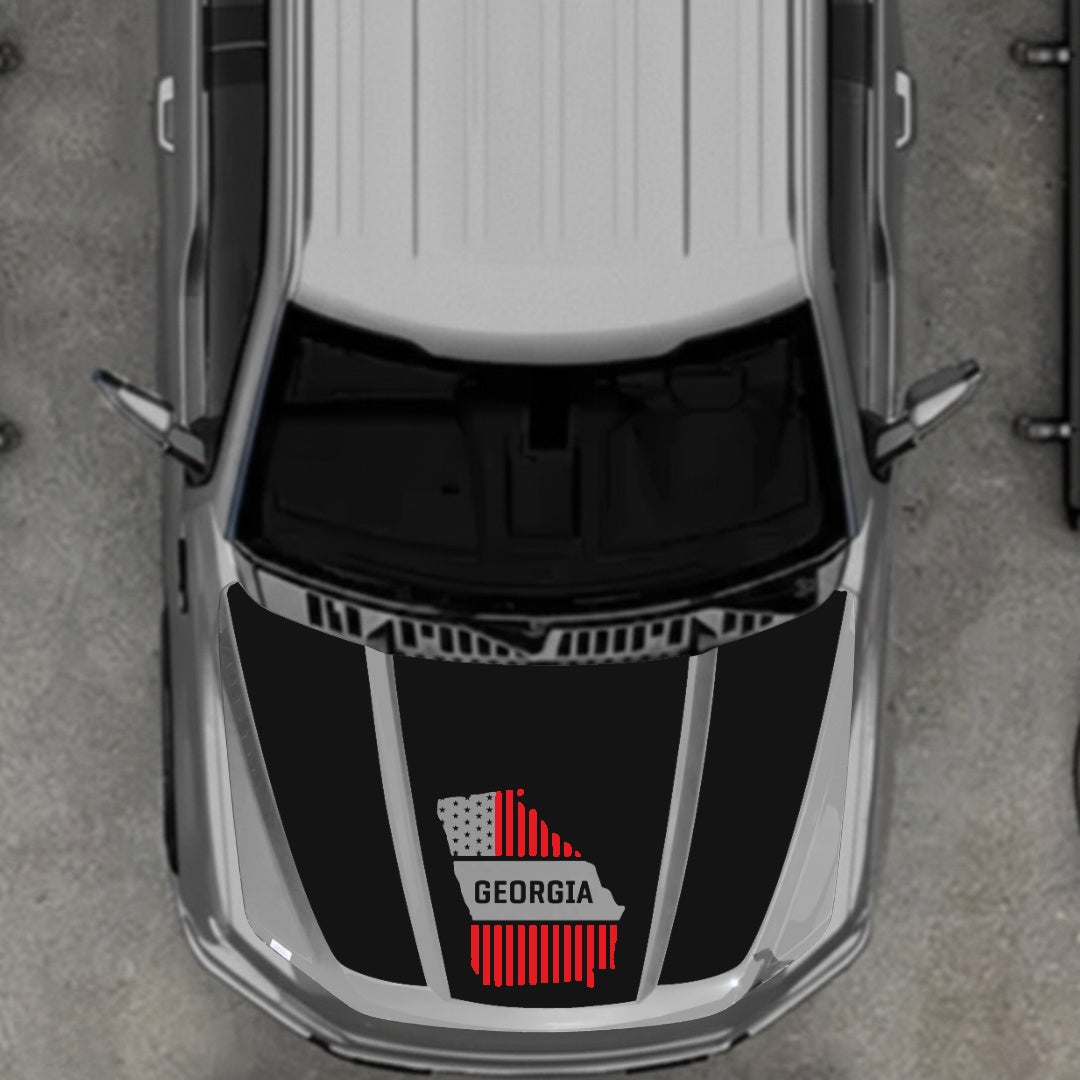 Hood Panel Decal/Sticker - Georgia - Cut Graphic Kit - For Ford F-150 2020-2026 - Premium Vinyl