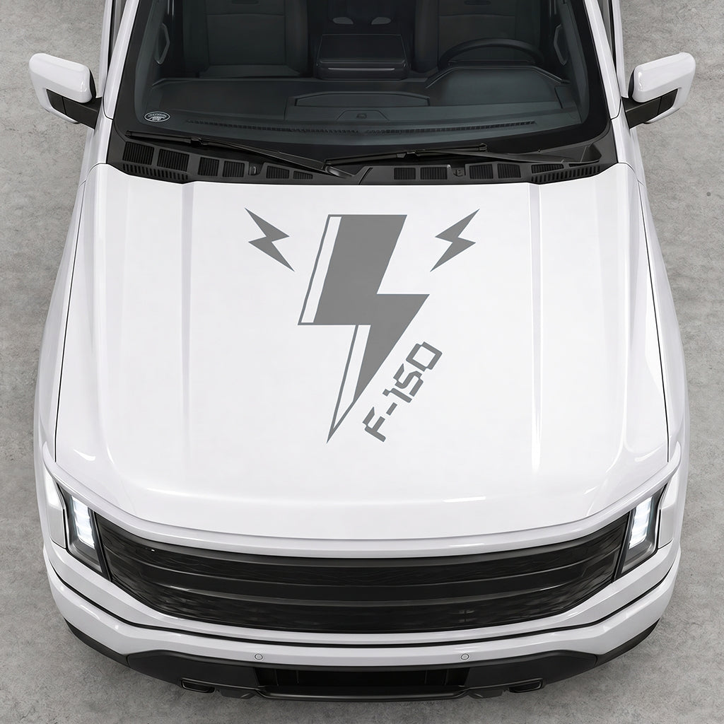 Hood Panel Decal/Sticker - Cut Triple Electric Graphic Decal Graphic Kit - For FORD F-150 2015-2020 - Premium Vinyl
