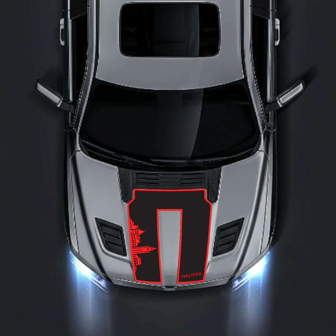 Hood Panel Decal/Sticker - Halifax Skyline - Border Graphic Kit - For Dodge RAM 1500 2019-2025 - Premium Vinyl