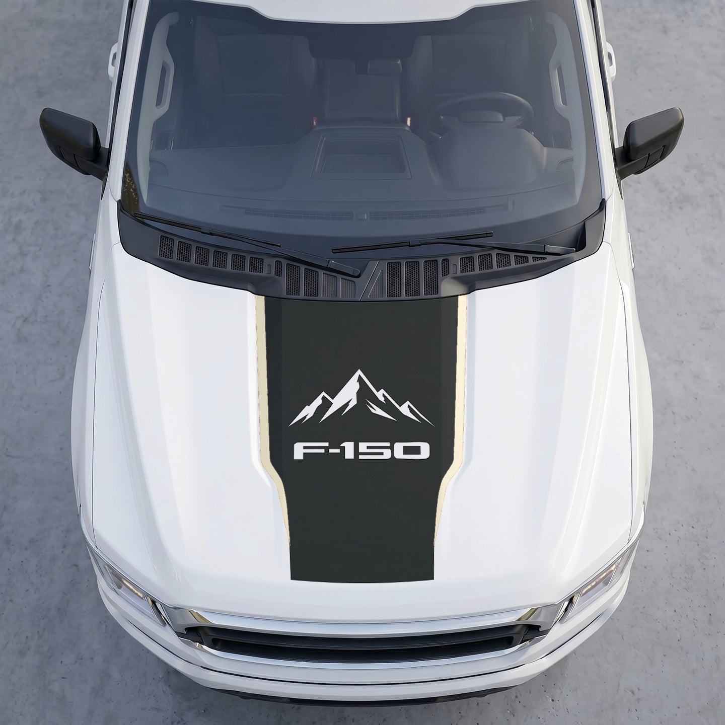 Hood Panel Decal/Sticker - Outdoor Mountain Range Hood Decal – Landscape Peak Graphic Vinyl Wrap Sticker Graphic Kit - For Ford F-150 F150 2015-2020 - Premium Vinyl