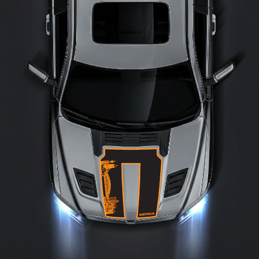 Hood Panel Decal/Sticker - Australia Skyline - Border Graphic Kit - For Dodge RAM 1500 2019-2025 - Premium Vinyl