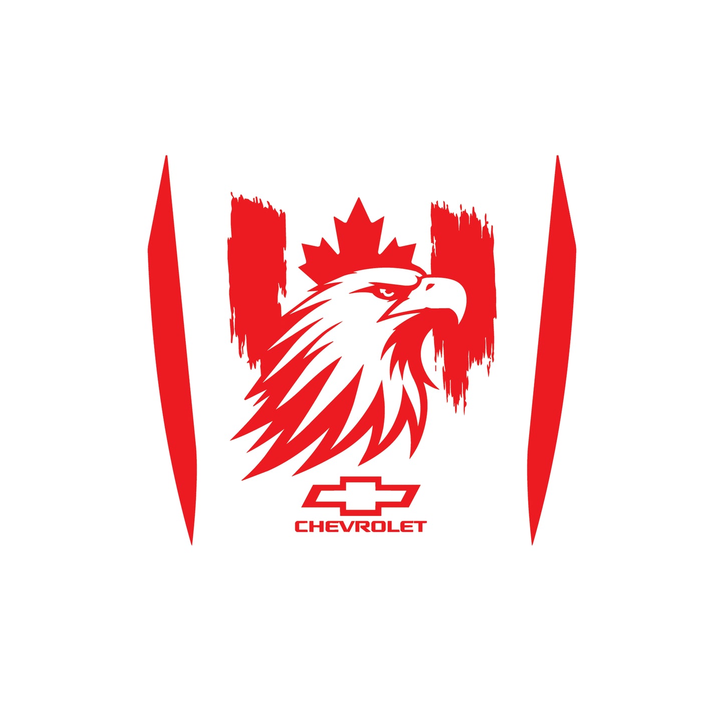 Hood Panel Decal/Sticker - Proud Canadaian Eagle Head Graphic Decal Graphic Kit - For Chevrolet Silverado 2019-2024 - Premium Vinyl