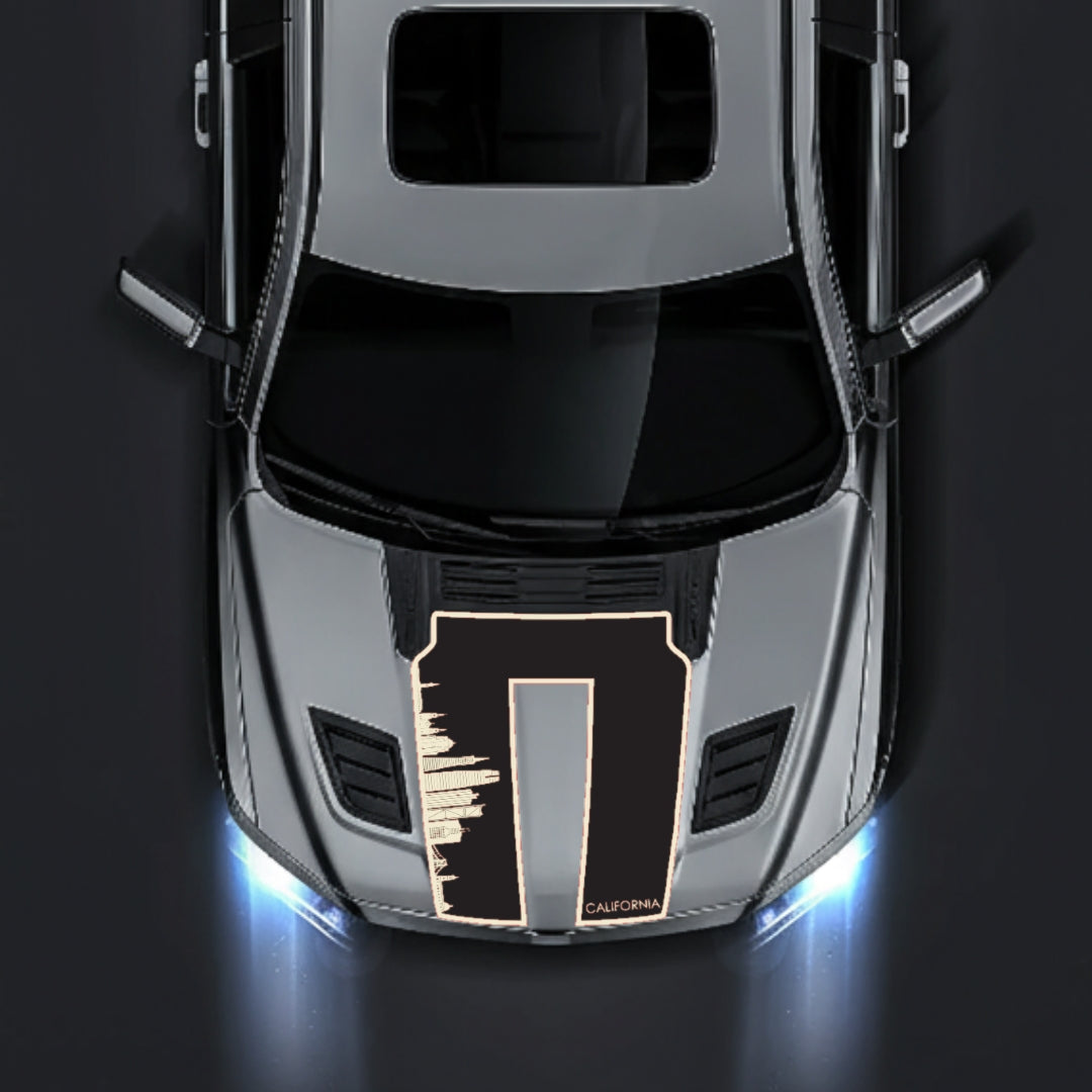 Hood Panel Decal/Sticker - California Skyline - Border Graphic Kit - For Dodge RAM 1500 2019-2025 - Premium Vinyl