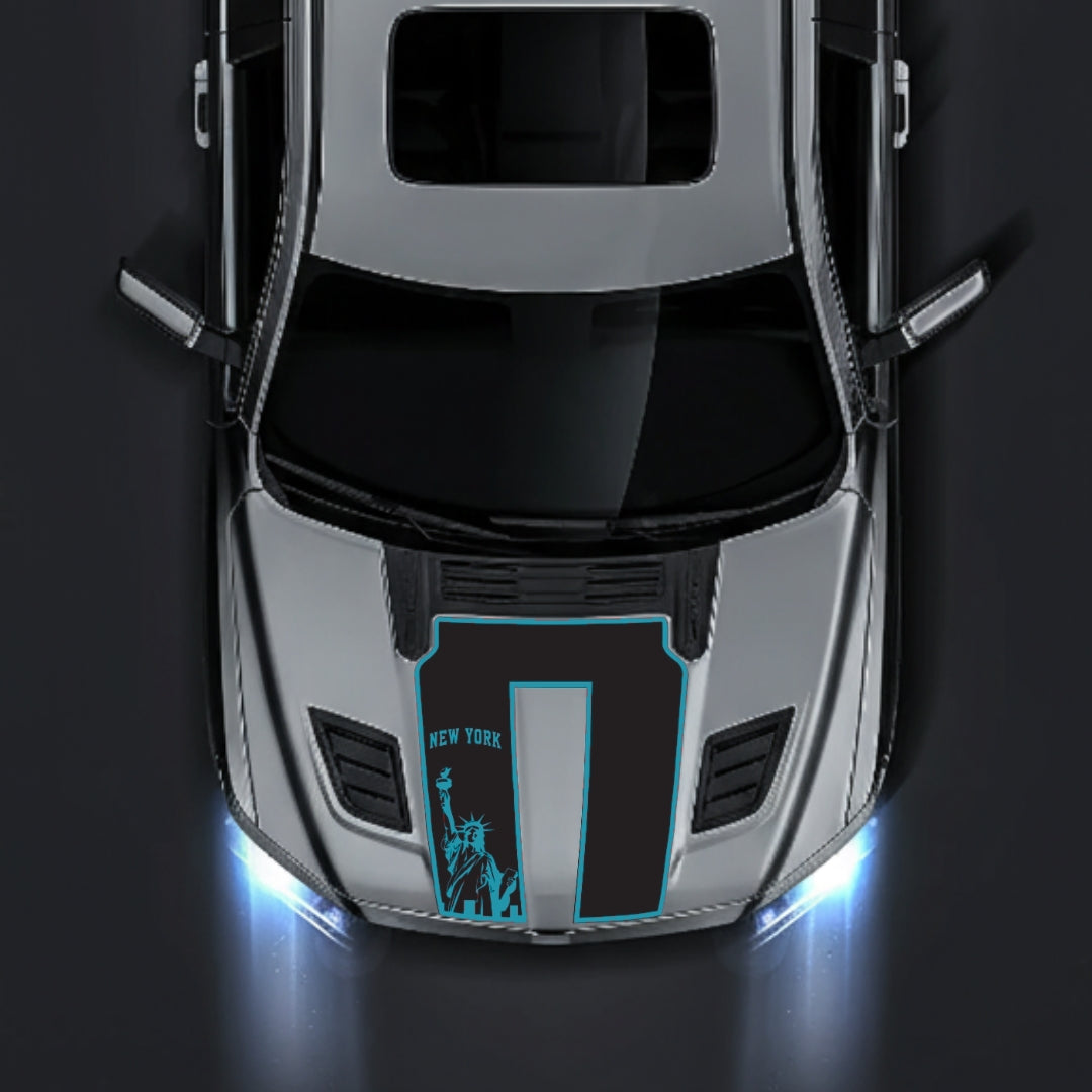 Hood Panel Decal/Sticker - New York - Border Graphic Kit - For Dodge RAM 1500 2019-2025 - Premium Vinyl