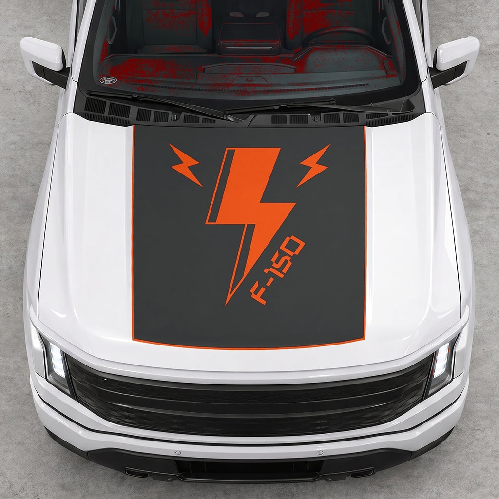 Hood Panel Decal/Sticker - Triple Electric Graphic Decal Graphic Kit - For FORD F-150 2015-2020 - Premium Vinyl