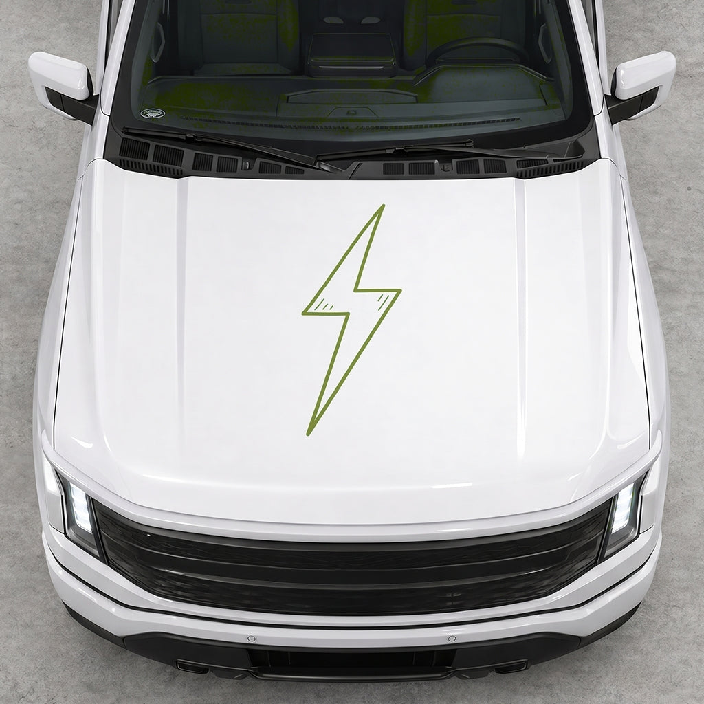 Hood Panel Decal/Sticker - Cut Electric Graphic Decal Graphic Kit - For FORD F-150 2015-2020 - Premium Vinyl