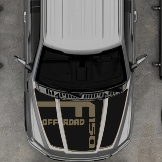 Hood Panel Decal/Sticker - Style 6 - Border Graphic Kit - For Ford F-150 2020-2026 - Premium Vinyl