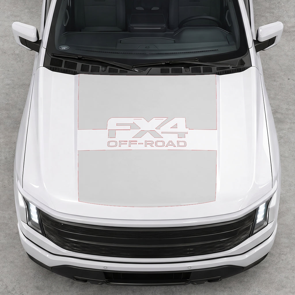 Hood Panel Decal/Sticker - Solid FX4 Graphic Decal Graphic Kit - For Ford F-150 2015-2020 - Premium Vinyl