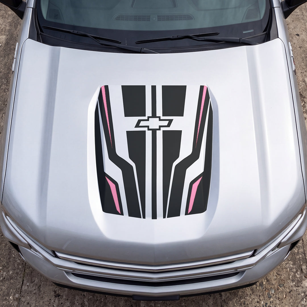 Hood Panel Decal/Sticker - Speed Pattern Graphic Decal Graphic Kit - For Chevrolet Silverado 2019-2024 - Premium Vinyl