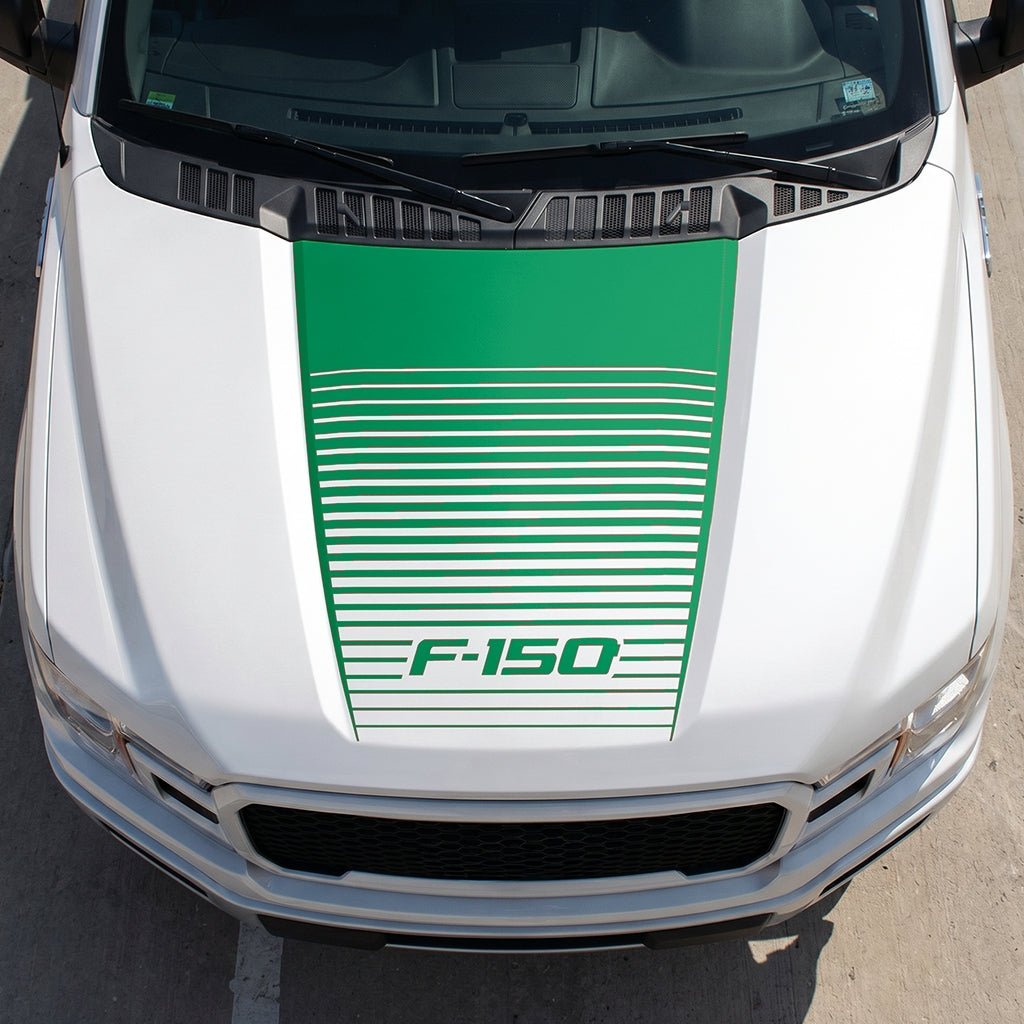 Hood Panel Decal/Sticker - Waves Graphic Decal Graphic Kit - For Ford F-150 2015-2020 - Premium Vinyl