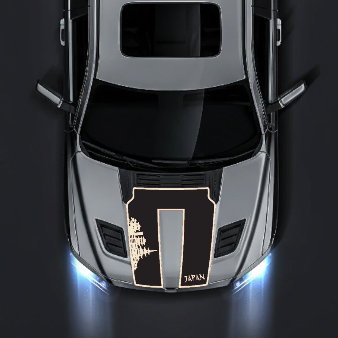 Hood Panel Decal/Sticker - Japan Skyline - Border Graphic Kit - For Dodge RAM 1500 2019-2025 - Premium Vinyl
