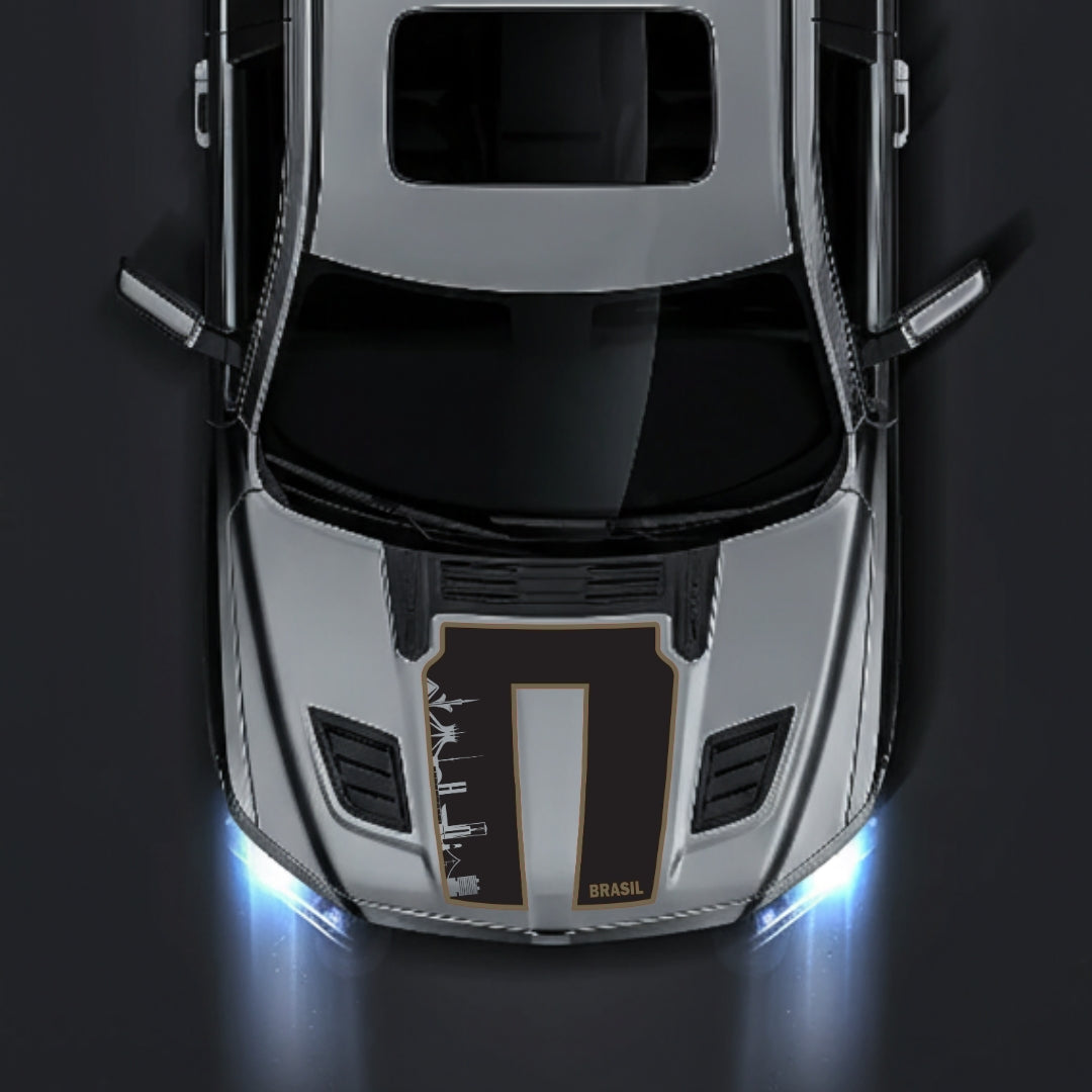 Performance Hood Panel Decal/Sticker - Brazil Skyline - Cut - Border Graphic Kit - For Dodge RAM 1500 2019-2025 - Premium Vinyl