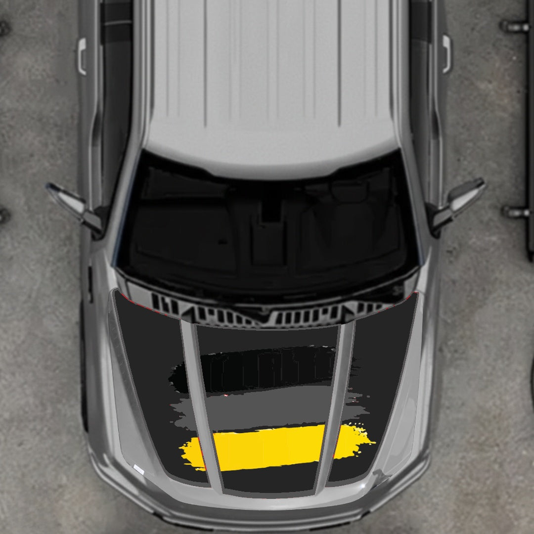 Hood Panel Decal/Sticker - Germany Flag - Border Graphic Kit - For Ford F-150 2020-2026 - Premium Vinyl