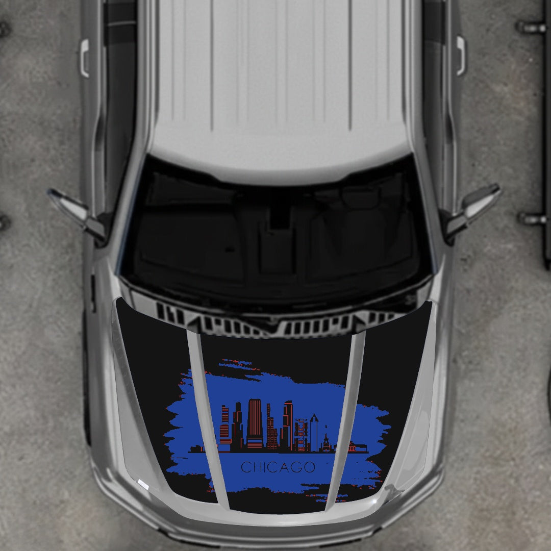 Hood Panel Decal/Sticker - Chicago Graphic Kit - For Ford F-150 2020-2026 - Premium Vinyl