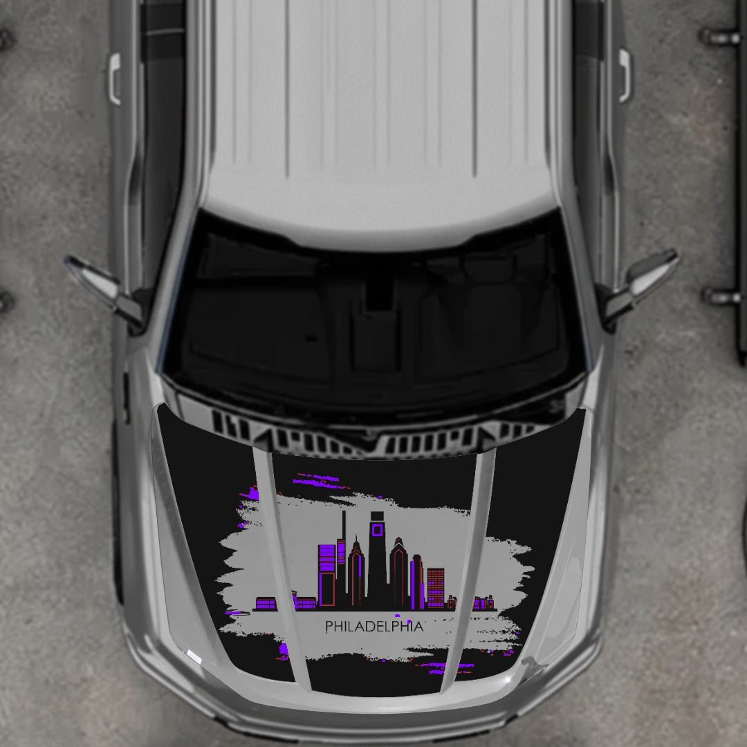Hood Panel Decal/Sticker - Philadelphia - Cut Graphic Kit - For Ford F-150 2020-2026 - Premium Vinyl