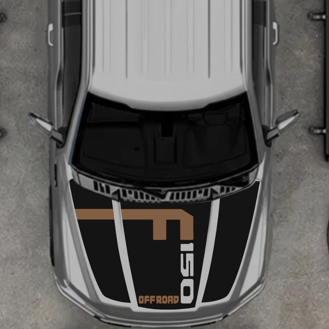 Hood Panel Decal/Sticker - Stlye 8 - Cut Graphic Kit - For Ford F-150 2020-2026 - Premium Vinyl