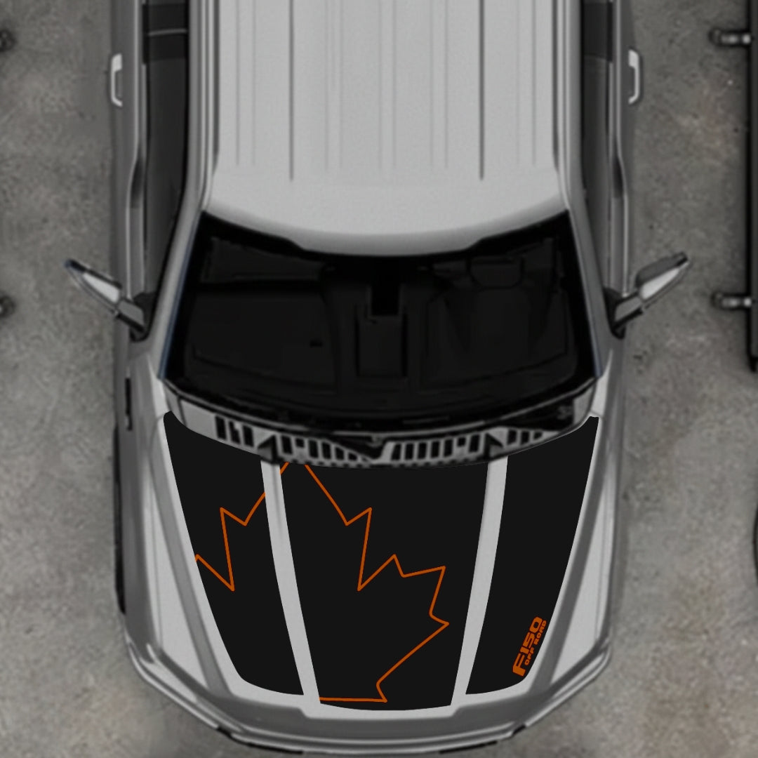 Hood Panel Decal/Sticker - Canada Style 28 Graphic Kit - For Ford F-150 2020-2026 - Premium Vinyl