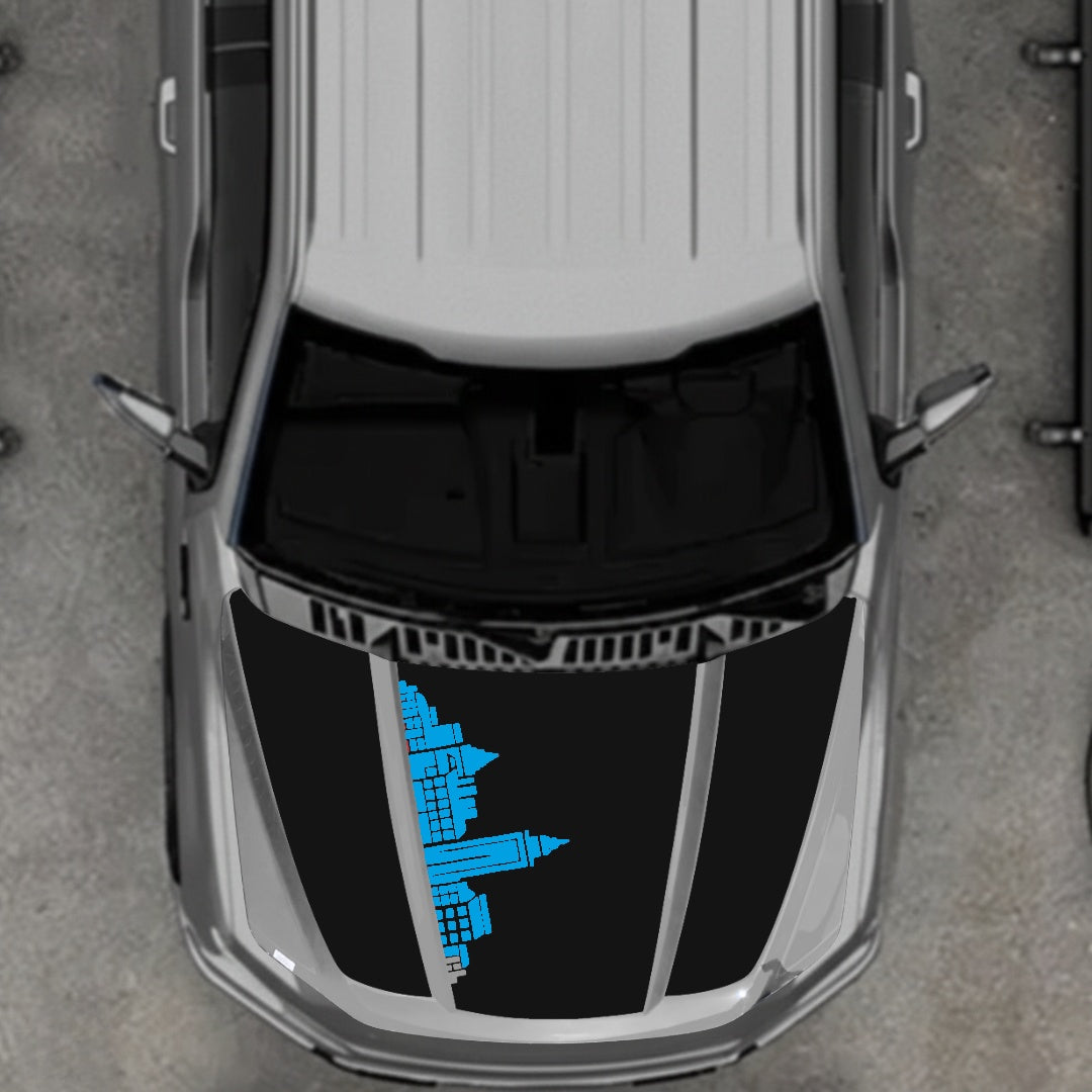 Hood Panel Decal/Sticker - Halifax Skyline Graphic Kit - For Ford F-150 2020-2026 - Premium Vinyl