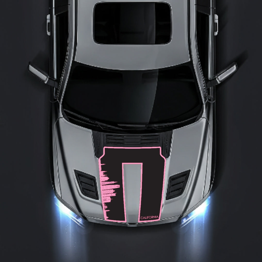 Hood Panel Decal/Sticker - California Skyline - Border Graphic Kit - For Dodge RAM 1500 2019-2025 - Premium Vinyl