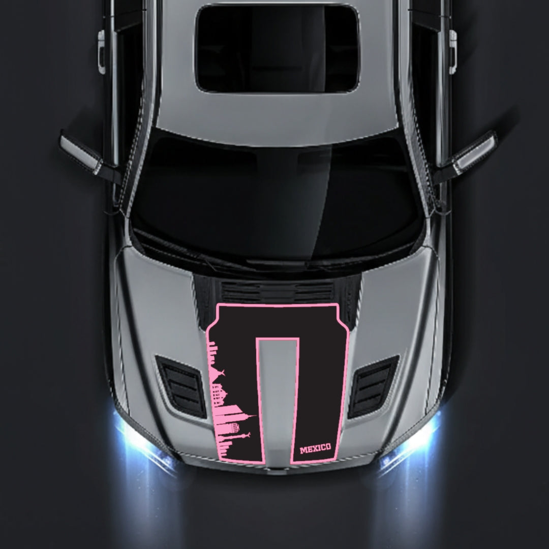 Hood Panel Decal/Sticker - Mexico Skyline - Border Graphic Kit - For Dodge RAM 1500 2019-2025 - Premium Vinyl