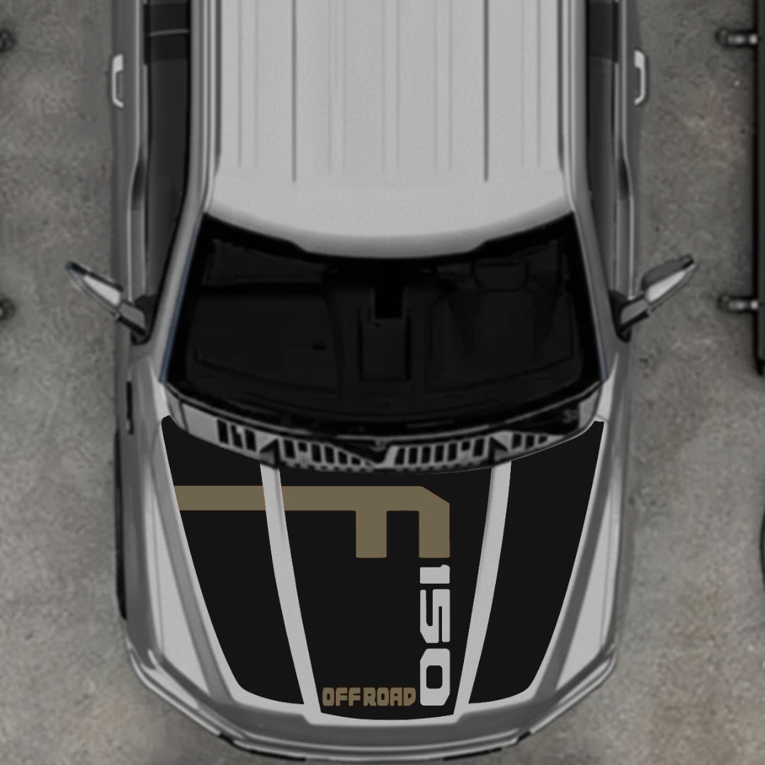 Hood Panel Decal/Sticker - Stlye 8 - Cut Graphic Kit - For Ford F-150 2020-2026 - Premium Vinyl